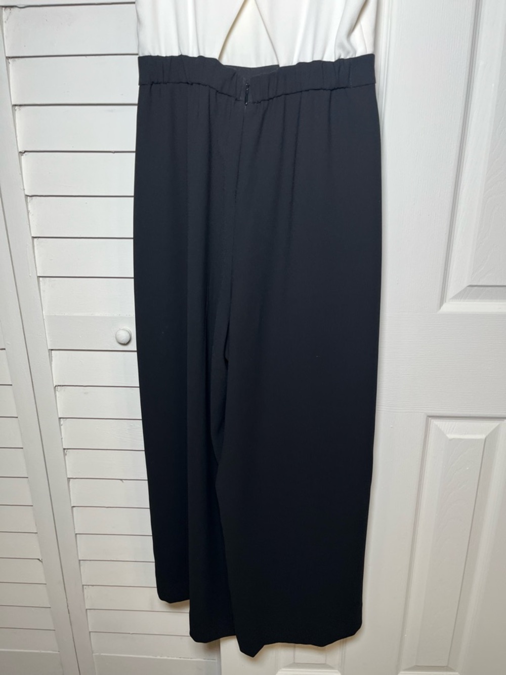 J. Crew Colorblocked Ruffle Sleeve Jumpsuit in Ivory & Black Size 0 - Picture 12 of 17